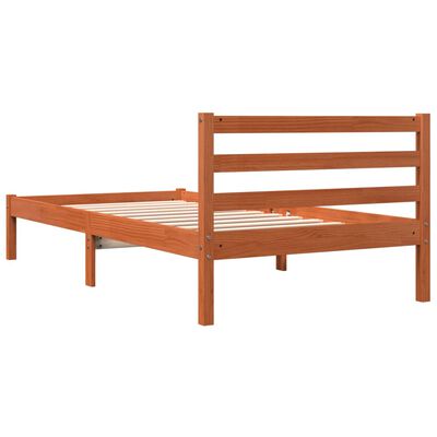 vidaXL Cadre de lit sans matelas cire marron 75x190 cm bois pin massif