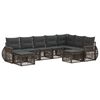 vidaXL Ensemble de canap&eacute; de jardin 9 pc 9 place Gris polyrotin