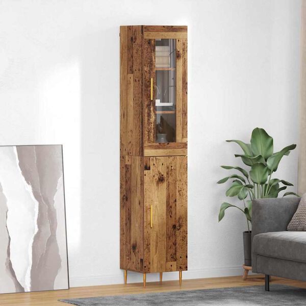 vidaXL Haut Armoire 2 pcs Bois Ancien Bois d'ing&eacute;nierie