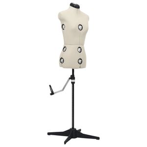 vidaXL Mannequin de robe ajustable pour femme Cr&egrave;me S Taille 33-40