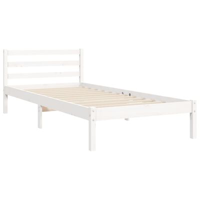 vidaXL Cadre de lit sans matelas blanc 90x200 cm bois massif