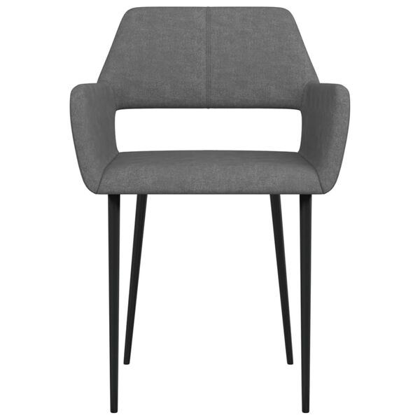 vidaXL Chaises &agrave; manger lot de 2 gris fonc&eacute; tissu