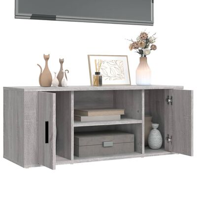 vidaXL Meuble TV Sonoma gris 100x35x40 cm Bois d'ingénierie