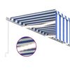 vidaXL Auvent manuel r&eacute;tractable avec store et LED 6x3 m Bleu et blanc