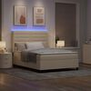 vidaXL Lit &agrave; ressort LED avec matelas Cr&egrave;me 140 x 200 cm tissu
