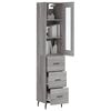 vidaXL Buffet haut Sonoma gris 34,5x34x180 cm Bois d'ing&eacute;nierie