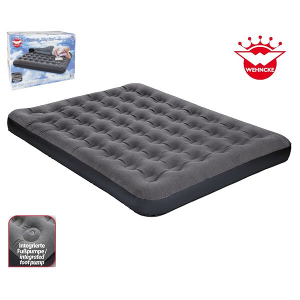 Happy People Lit gonflable et pompe Queen Size 203x152x22cm anthracite