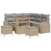 vidaXL Ensemble de canap&eacute; de jardin 8 pcs Beige Poly rotin