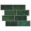 vidaXL Carreau de m&eacute;tro 20 pi&egrave;ces Vert fonc&eacute; 29 x 21 cm