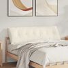 vidaXL Coussin de Dos Cr&egrave;me 160 x 50 cm Tissu en velours c&ocirc;tel&eacute;