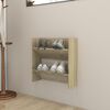 vidaXL Armoire &agrave; chaussures murale Ch&ecirc;ne Sonoma 60x18x60 cm Agglom&eacute;r&eacute;