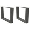 vidaXL Pieds de table basse en forme de V, 2 pi&egrave;ces, anthracite, 60 x (30-31,3) cm, acier