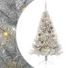 vidaXL Sapin de No&euml;l artificiel pr&eacute;-&eacute;clair&eacute; Argent 180 cm PET