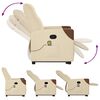 vidaXL Fauteuil inclinable de massage Cr&egrave;me Tissu