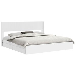 vidaXL Cadre de lit avec rangement et t&ecirc;te de lit Blanc 180 x 200 cm