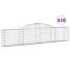 vidaXL Paniers &agrave; gabions arqu&eacute;s 20 pcs 300x30x60/80 cm Fer galvanis&eacute;