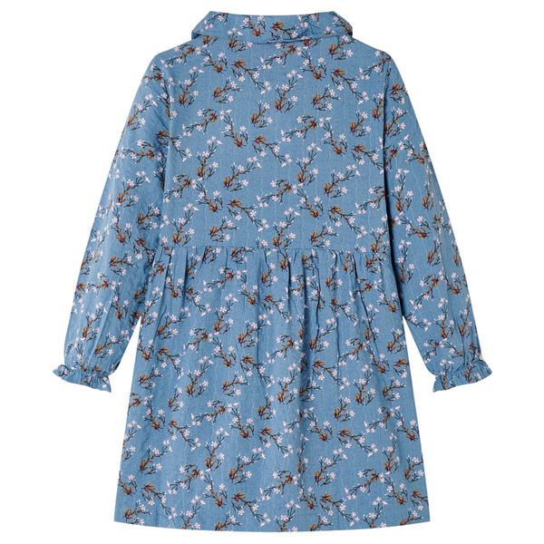 Robe pour enfants &agrave; manches longues bleu essence 92