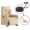 vidaXL Fauteuil inclinable &eacute;lectrique cr&egrave;me tissu microfibre