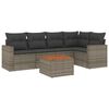 vidaXL Salon de jardin 6 pcs avec coussins gris r&eacute;sine tress&eacute;e