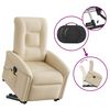 vidaXL Fauteuil inclinable de massage Cr&egrave;me Tissu
