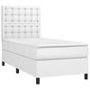vidaXL Sommier &agrave; lattes de lit avec matelas Blanc 90x190 cm Similicuir
