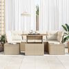 vidaXL Ensemble de canap&eacute; de jardin 7 pcs Beige Poly rotin