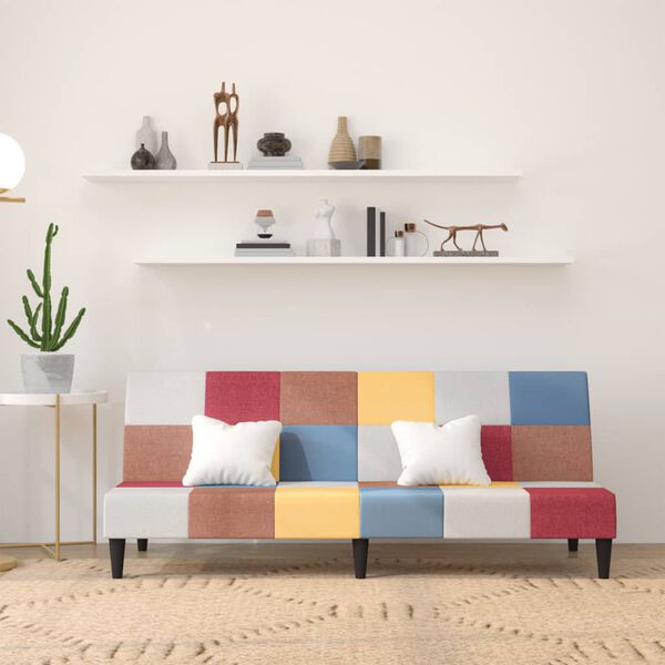 vidaXL Canap&eacute;-lit &agrave; 2 places tissu