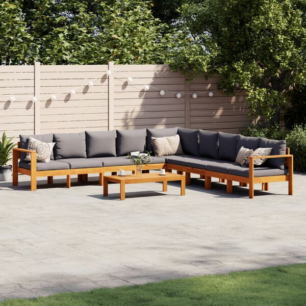 vidaXL Salon de jardin avec coussins 6 pcs bois d'acacia solide
