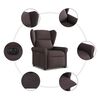 vidaXL Fauteuil inclinable &eacute;lectrique marron fonc&eacute; tissu