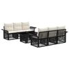 vidaXL Ensemble de canap&eacute; de jardin 7 pc Noir et blanc cr&egrave;me polyrotin