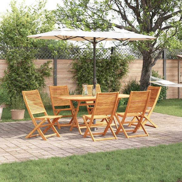 vidaXL Ensemble de salle &agrave; manger pour jardin 7 pcs Marron