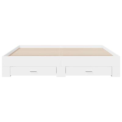 vidaXL Cadre de lit avec tiroirs blanc 200x200 cm bois d'ingénierie