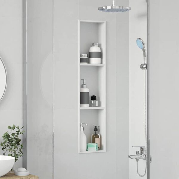 vidaXL Niche de Douche Blanc 90 x 20 x 9,5 cm Acier inoxydable