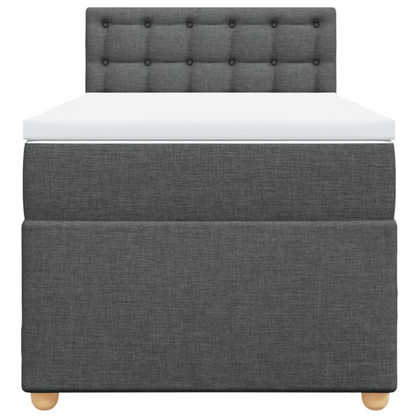 vidaXL Sommier &agrave; lattes de lit avec matelas Gris fonc&eacute; 80x200 cm Tissu