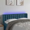 vidaXL T&ecirc;te de lit &agrave; LED Bleu fonc&eacute; 147x16x78/88 cm Velours