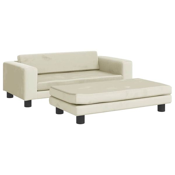 vidaXL Lit pour chien avec extension cr&egrave;me 100x50x30 cm velours
