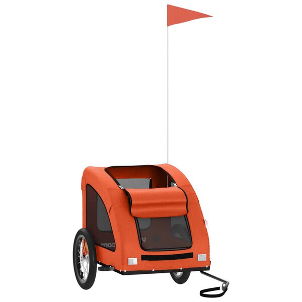 vidaXL Remorque de v&eacute;lo pour animaux de compagnie orange