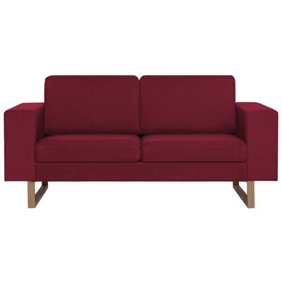 vidaXL Ensemble de canapé 2 pcs Tissu Rouge bordeaux