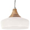 vidaXL Lampe suspendue industrielle Blanc Fer et bois solide 35 cm E27