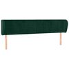 vidaXL T&ecirc;te de lit avec oreilles Vert fonc&eacute; 183x23x78/88 cm Velours