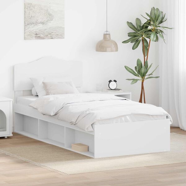 vidaXL Cadre de lit Blanc 90 x 190 cm Bois de pin massif