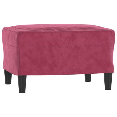 vidaXL Canapé à 3 places et repose-pieds Rouge bordeaux 180 cm Velours