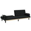 vidaXL Canap&eacute;-lit avec accoudoirs noir tissu