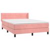 vidaXL Sommier &agrave; lattes de lit avec matelas Rose 140x200 cm Velours