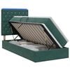 vidaXL Lit de rangement LED avec matelas Vert fonc&eacute; 100 x 200 cm