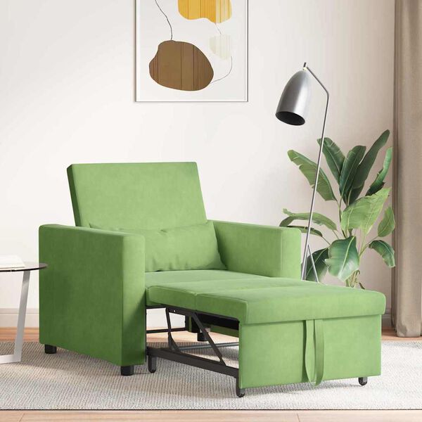 vidaXL Canap&eacute;-lit escamotable simple Vert clair 90 x 165 x 87 cm
