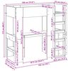 vidaXL Cadre de lit superpos&eacute; avec bureau Bois ancien 75 x 190 cm