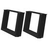vidaXL Pieds de table basse en U, 2 pi&egrave;ces, noir, 50 x (30-31) cm, acier