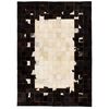 vidaXL Tapis Cuir v&eacute;ritable Patchwork 80 x 150 cm Carr&eacute; Noir/Blanc