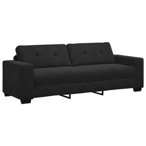 vidaXL Canap&eacute; 3 places velours noir 220 x 78 x 80 cm
